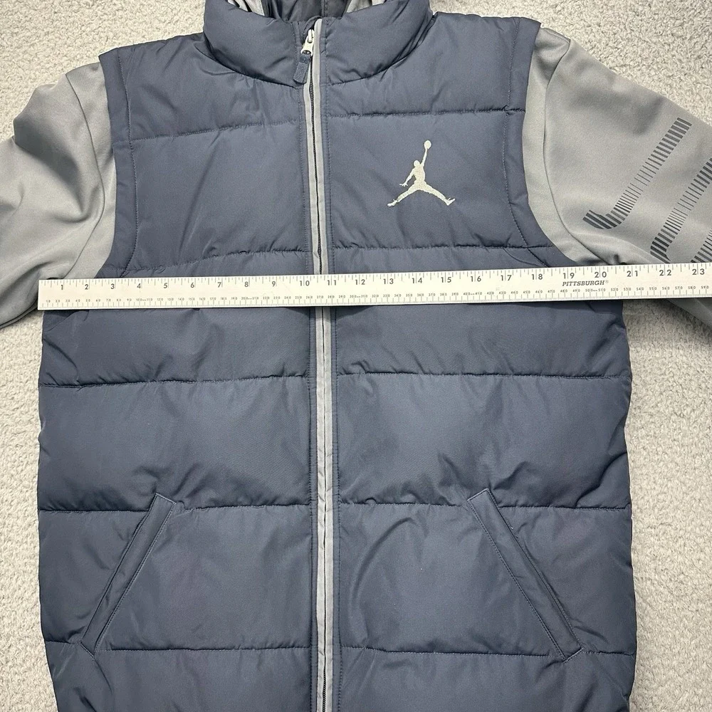 Nike Air Jordan 4370-U2Y Boys XL 13-15 YR Hooded Layered-Look Puffer Vest Jacket